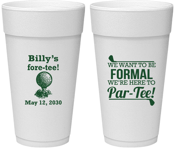 Personalized Birthday 24 oz Foam Cups - 40th Golf | 20134