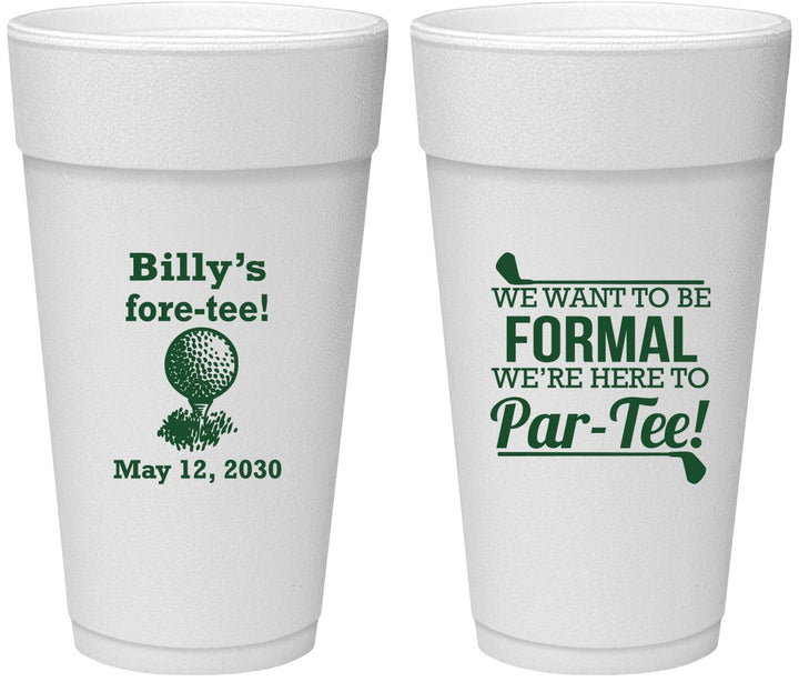 Personalized Birthday 24 oz Foam Cups - 40th Golf | 20134