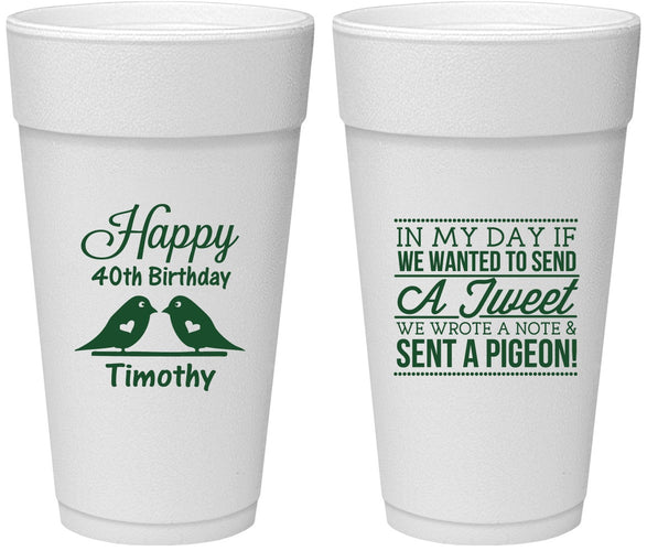 Personalized Birthday 24 oz Foam Cups - 40th | 20139