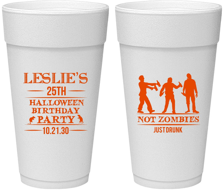 Personalized Birthday 24 oz Foam Cups - 25th Halloween | 20143
