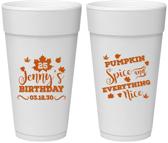 Personalized Birthday 24 oz Foam Cups - 25th Thanksgiving | 20144