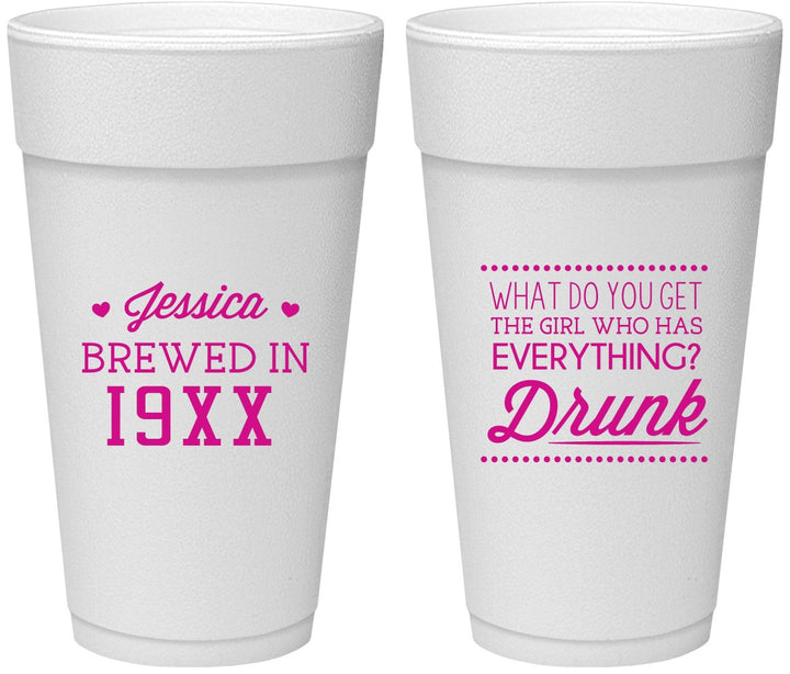 Personalized Birthday 24 oz Foam Cups - Drunk | 20147
