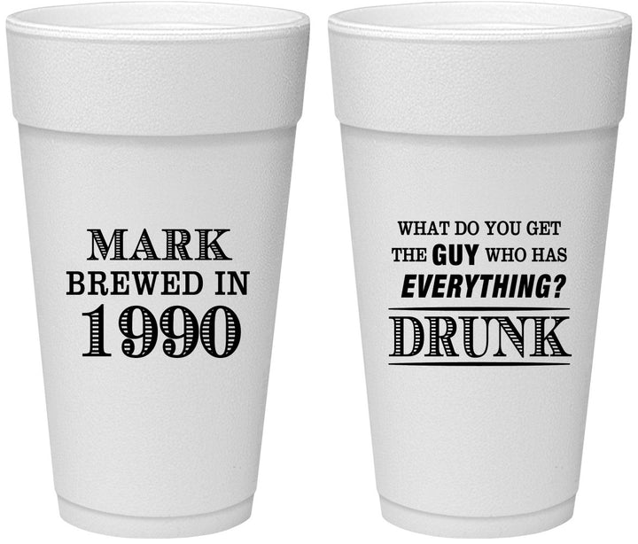 Personalized Birthday 24 oz Foam Cups - 40th | 20148