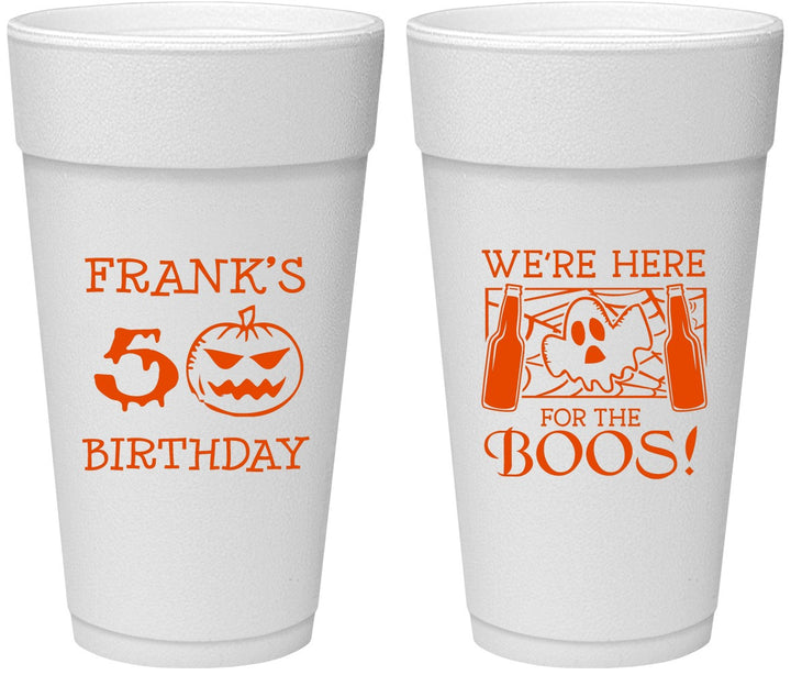 Personalized Birthday 24 oz Foam Cups - 50th Halloween | 20157