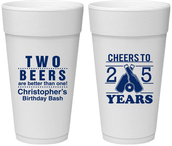 Personalized Birthday 24 oz Foam Cups - Cheers To 25 Years | 20163