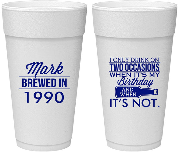 Personalized Birthday 24 oz Foam Cups - 40th | 20171