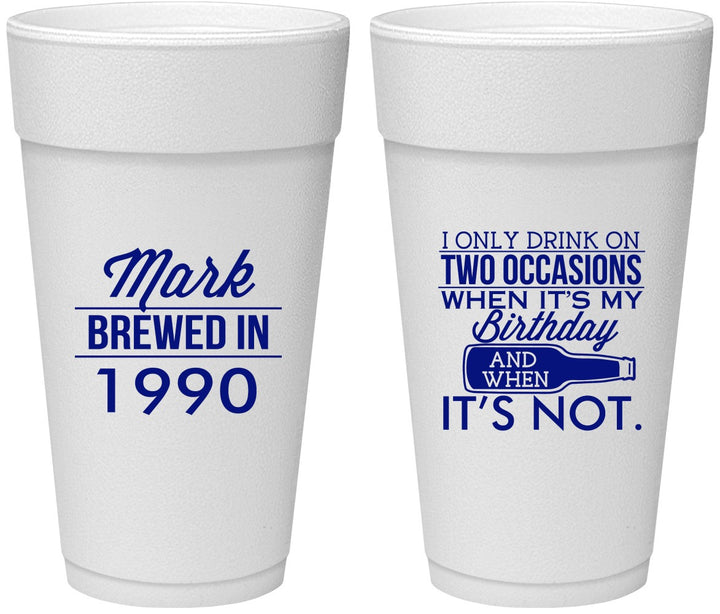 Personalized Birthday 24 oz Foam Cups - 40th | 20171