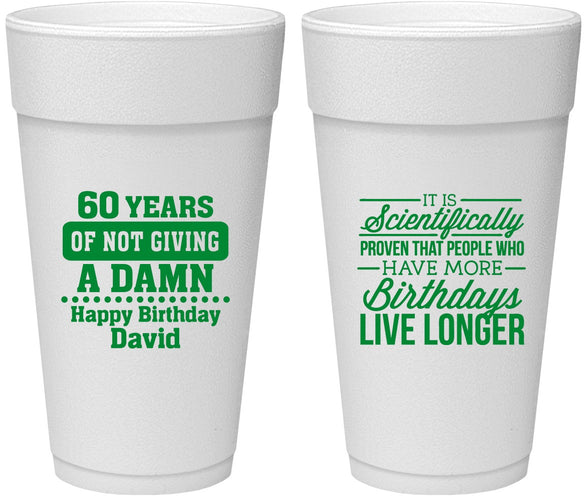 Personalized Birthday 24 oz Foam Cups - 60th | 20180