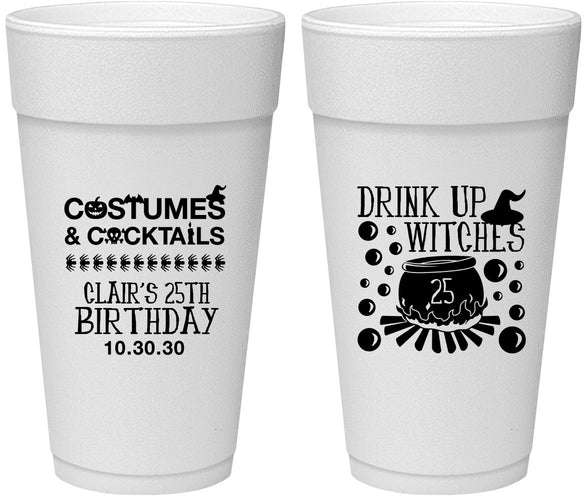 Personalized Birthday 24 oz Foam Cups - 25th Halloween | 20184