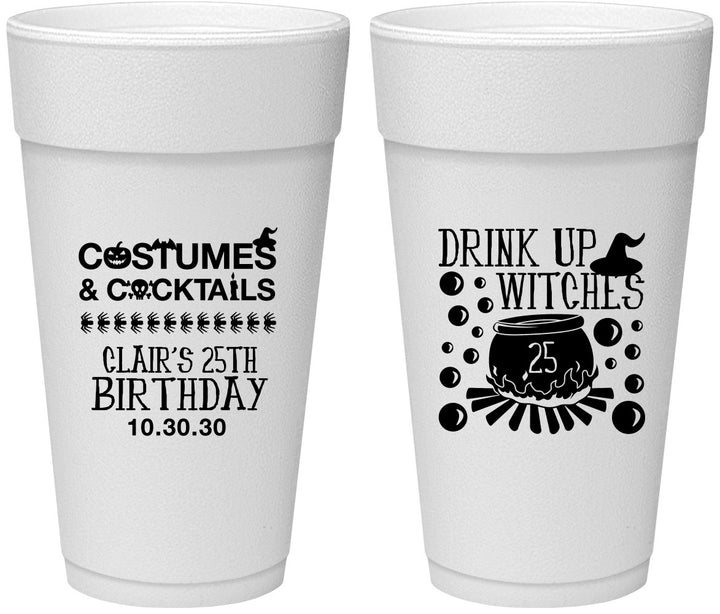 Personalized Birthday 24 oz Foam Cups - 25th Halloween | 20184