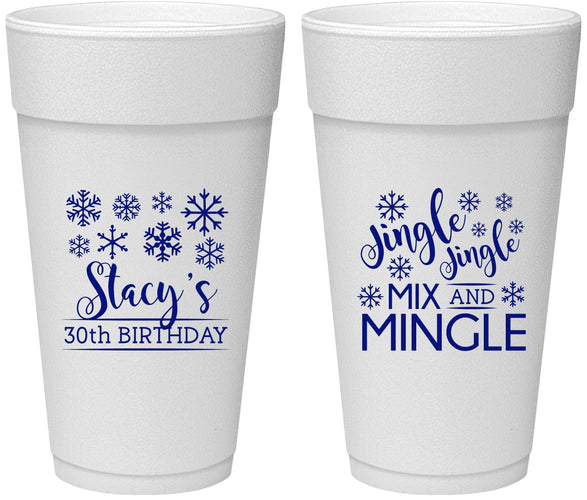 Personalized Birthday 24 oz Foam Cups - 30th Christmas | 20188