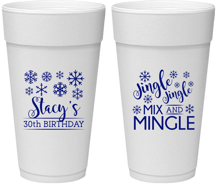 Personalized Birthday 24 oz Foam Cups - 30th Christmas | 20188