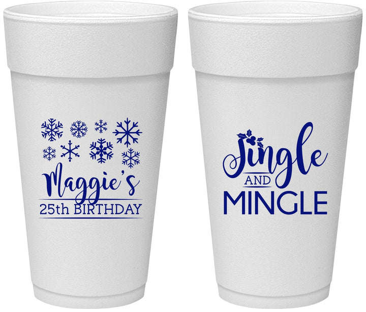 Personalized Birthday 24 oz Foam Cups - 25th Christmas | 20197