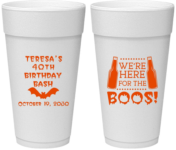 Personalized Birthday 24 oz Foam Cups - 40th Halloween | 20198