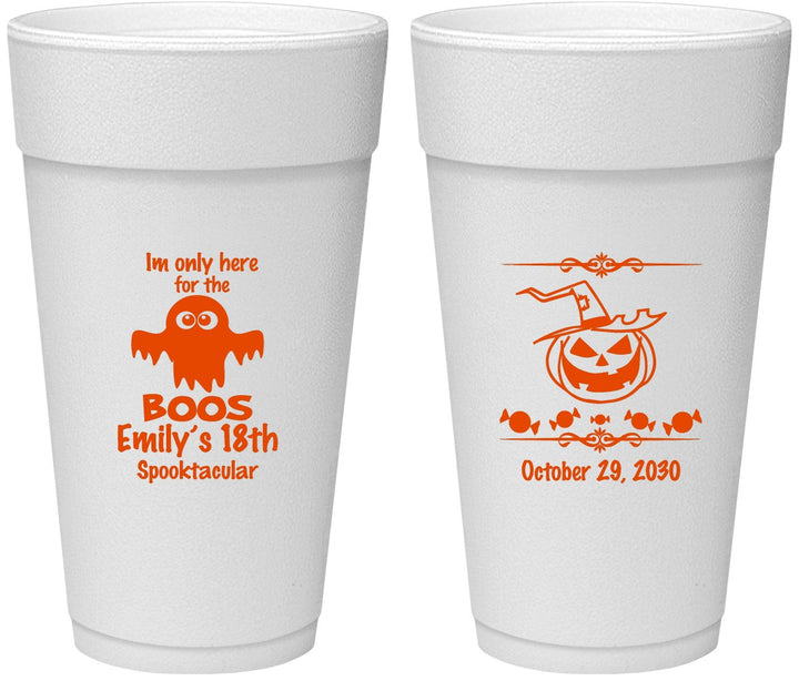 Personalized Birthday 24 oz Foam Cups - 18th Halloween | 20199