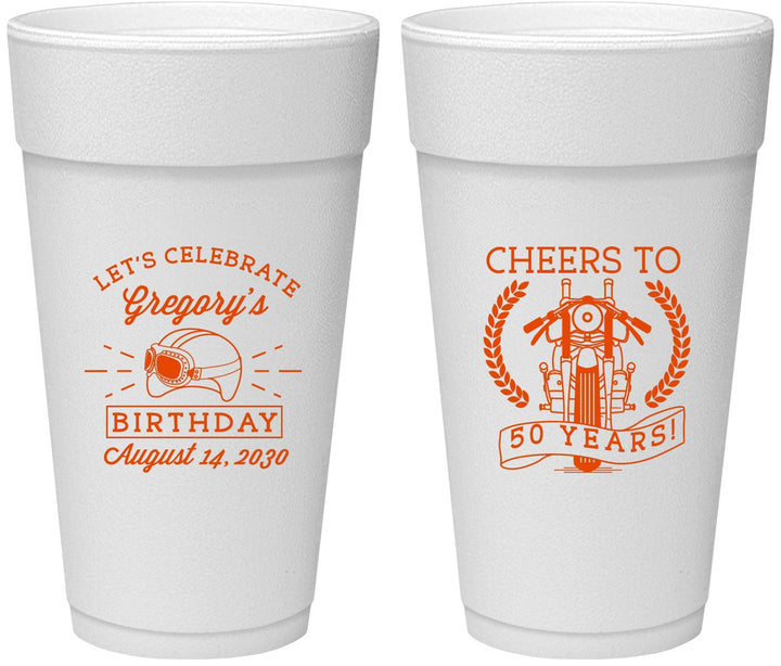 Personalized Birthday 24 oz Foam Cups - Cheers To 50 Years | 20220