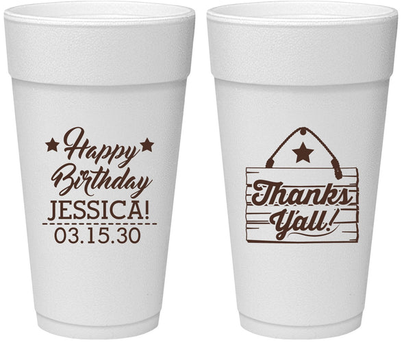 Personalized Birthday 24 oz Foam Cups - Country Farm | 20221