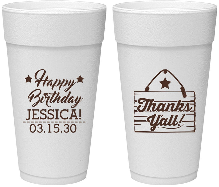 Personalized Birthday 24 oz Foam Cups - Country Farm | 20221