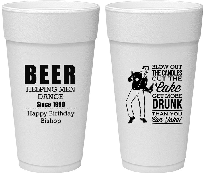 Personalized Birthday 24 oz Foam Cups - 40th | 20231
