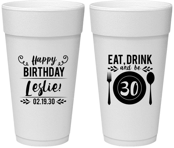 Personalized Birthday 24 oz Foam Cups - 30th | 20240