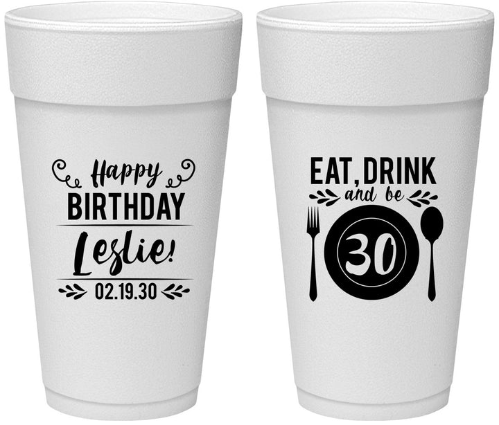 Personalized Birthday 24 oz Foam Cups - 30th | 20240
