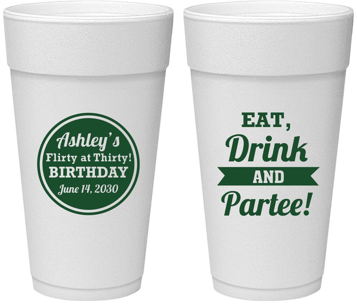 Personalized Birthday 24 oz Foam Cups - 30th | 20242