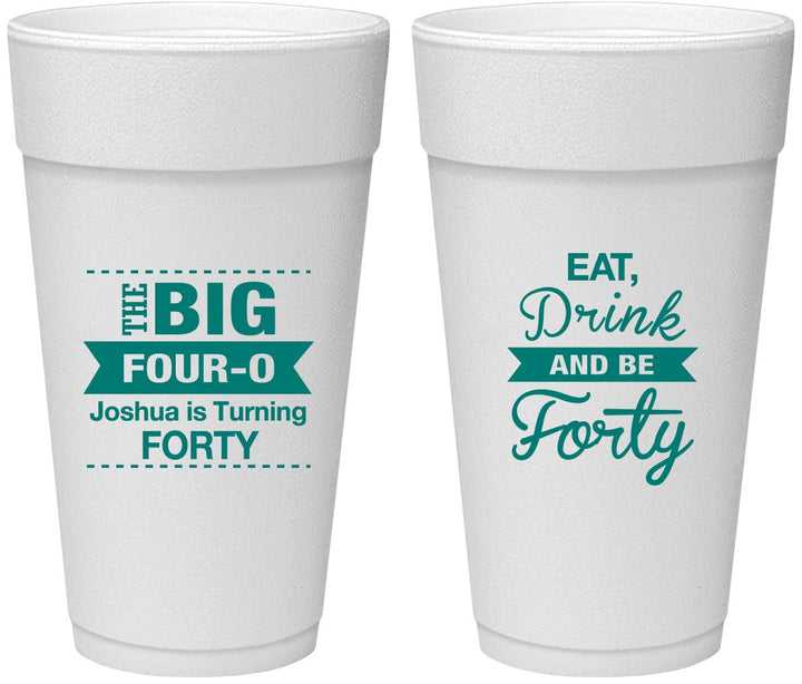 Personalized Birthday 24 oz Foam Cups - 40th | 20243