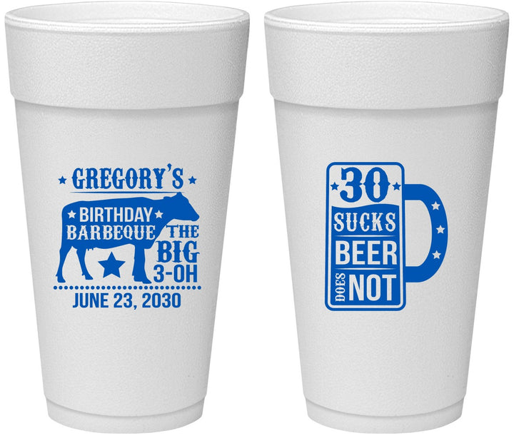 Personalized Birthday 24 oz Foam Cups - 30th | 20248
