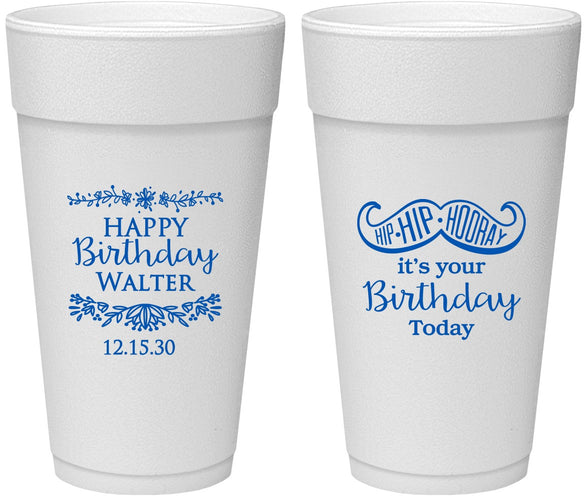 Personalized Birthday 24 oz Foam Cups - Hip Hip Hooray | 20250