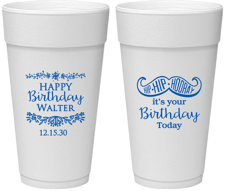 Personalized Birthday 24 oz Foam Cups - Hip Hip Hooray | 20250