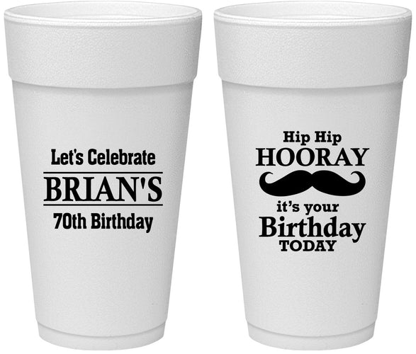 Personalized Birthday 24 oz Foam Cups - 70th | 20251