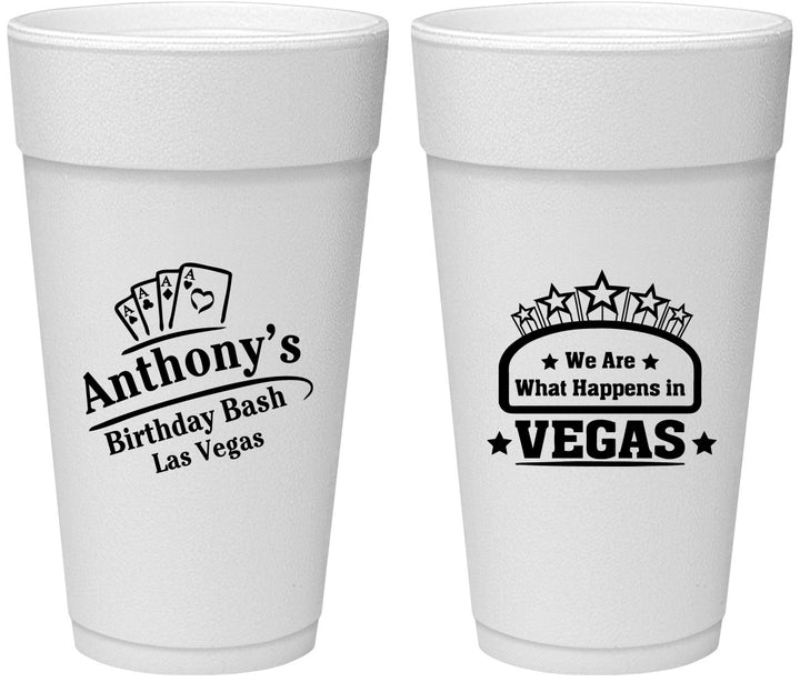 Personalized Birthday 24 oz Foam Cups - Las Vegas | 20264