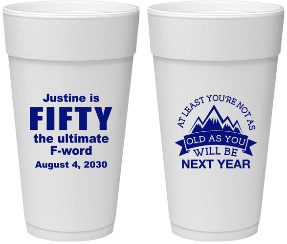 Personalized Birthday 24 oz Foam Cups - 50th | 20268