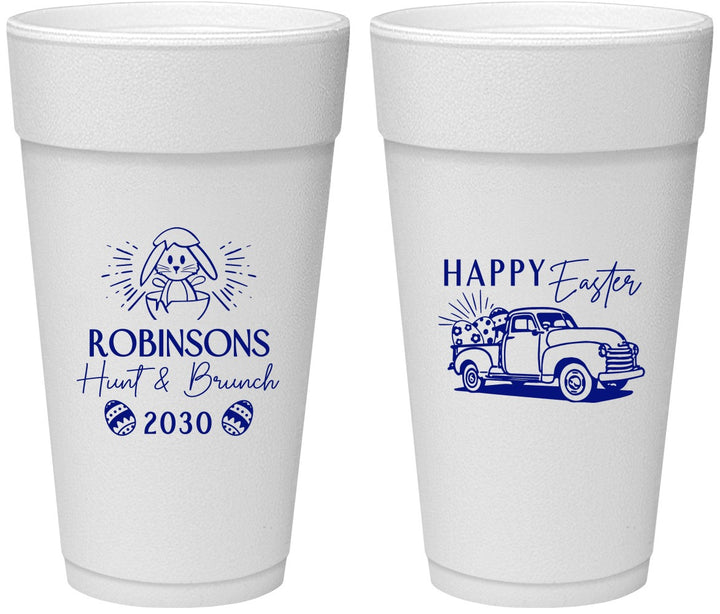 Personalized Easter 24 oz Foam Cups - Hunt And Brunch Bunny | 210013