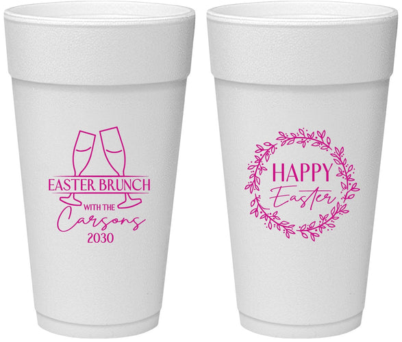 Personalized Easter 24 oz Foam Cups - Brunch | 210015