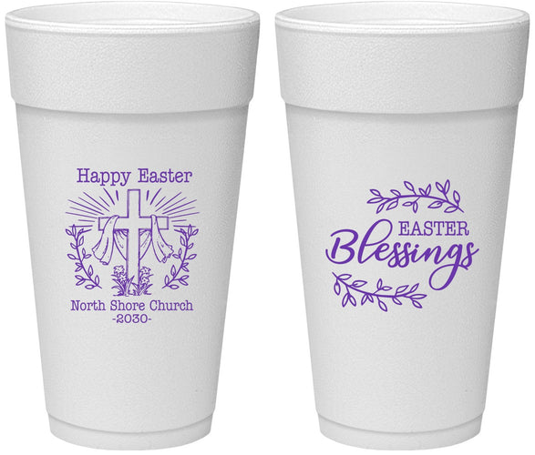 Personalized Easter 24 oz Foam Cups - Blessings Church | 210020
