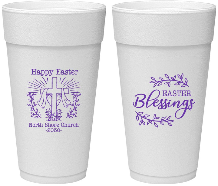 Personalized Easter 24 oz Foam Cups - Blessings Church | 210020