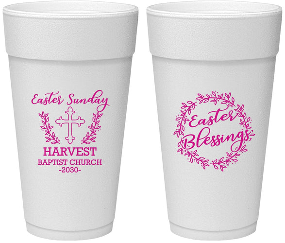 Personalized Easter 24 oz Foam Cups - Easter Sunday Church | 210023