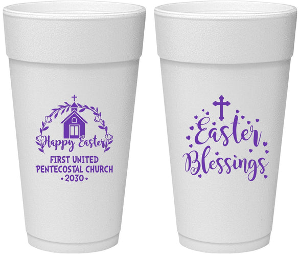 Personalized Easter 24 oz Foam Cups - Easter Blessings Church | 210024