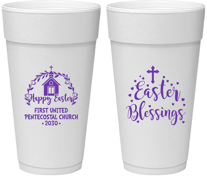 Personalized Easter 24 oz Foam Cups - Easter Blessings Church | 210024