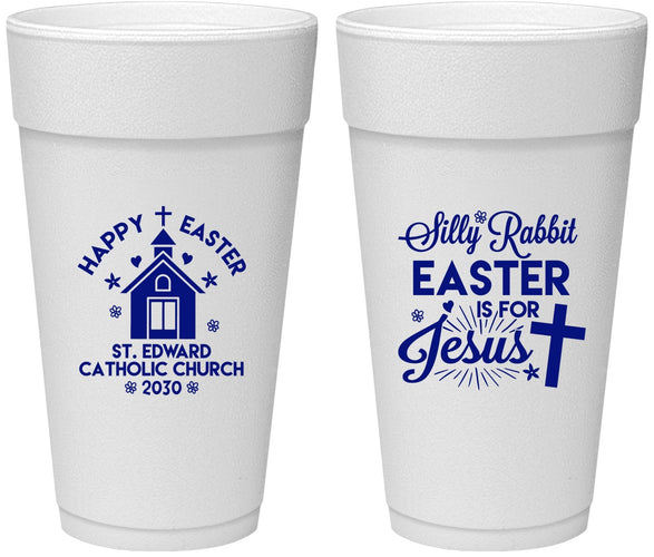 Personalized Easter 24 oz Foam Cups - Silly Rabbit | 210025