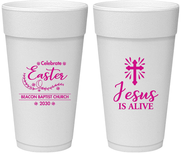 Personalized Easter 24 oz Foam Cups - Jesus Is Alive | 210027