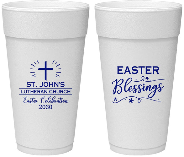 Personalized Easter 24 oz Foam Cups - Easter Blessings Church | 210029