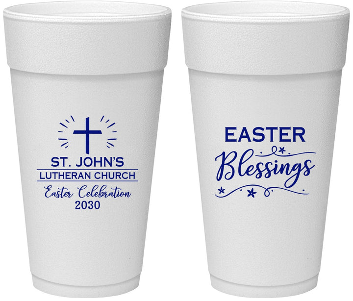 Personalized Easter 24 oz Foam Cups - Easter Blessings Church | 210029
