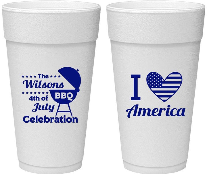 Personalized 4th Of July 24 oz Foam Cups - Barbecue Bbq | 220007