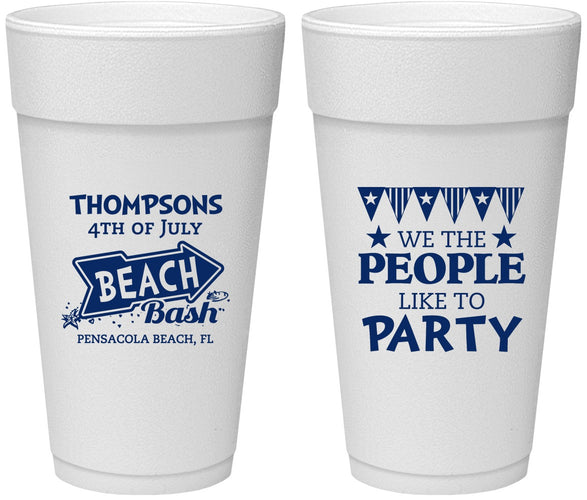 Personalized 4th Of July 24 oz Foam Cups - We The People | 220025