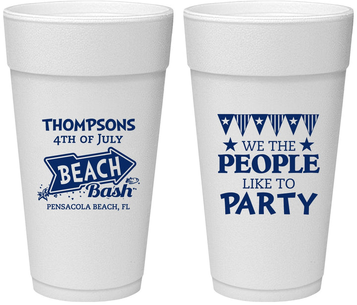 Personalized 4th Of July 24 oz Foam Cups - We The People | 220025