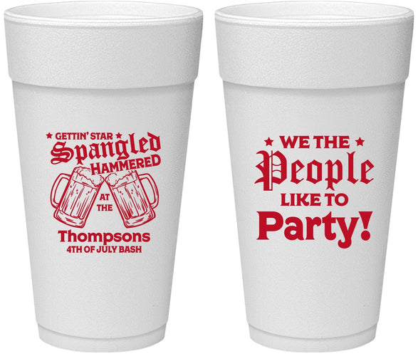Personalized 4th Of July 24 oz Foam Cups - We The People | 220030