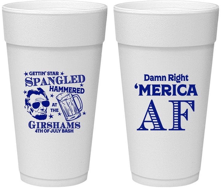 Personalized 4th Of July 24 oz Foam Cups - Merica Af | 220031