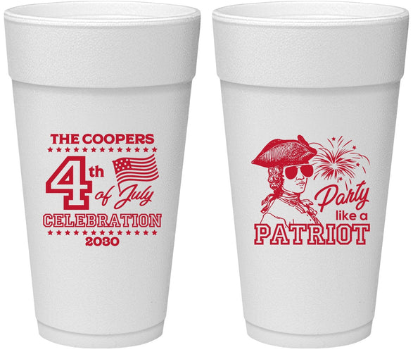 Personalized 4th Of July 24 oz Foam Cups - Patriot | 220038